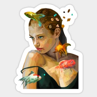 The girl with dreams Sticker